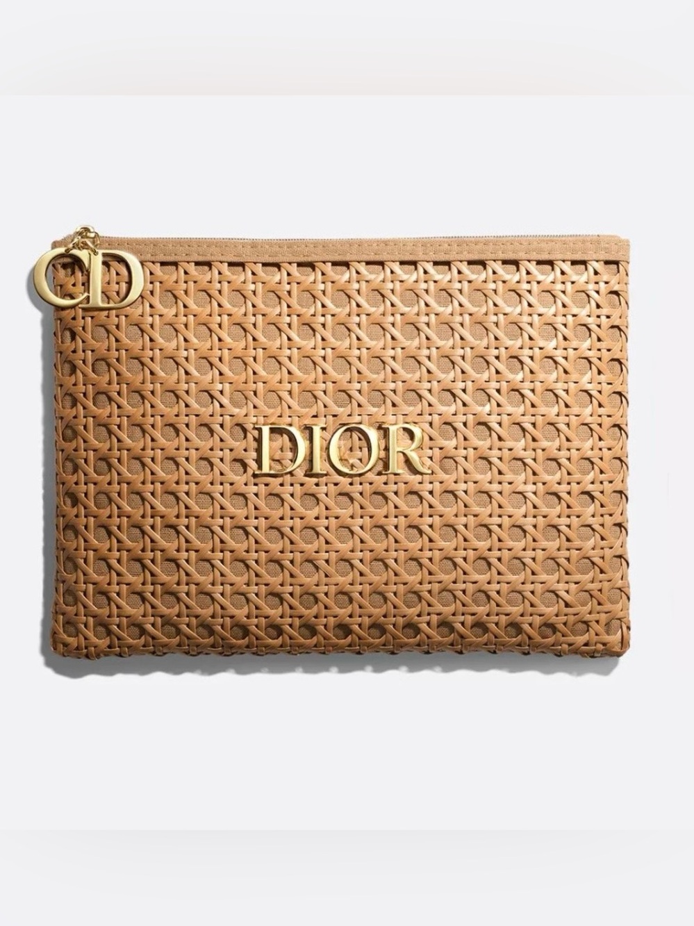 DIOR Beauty Raffia Pouch 2026 Summer Rattan Cosmetic Pouch Beige NEW!